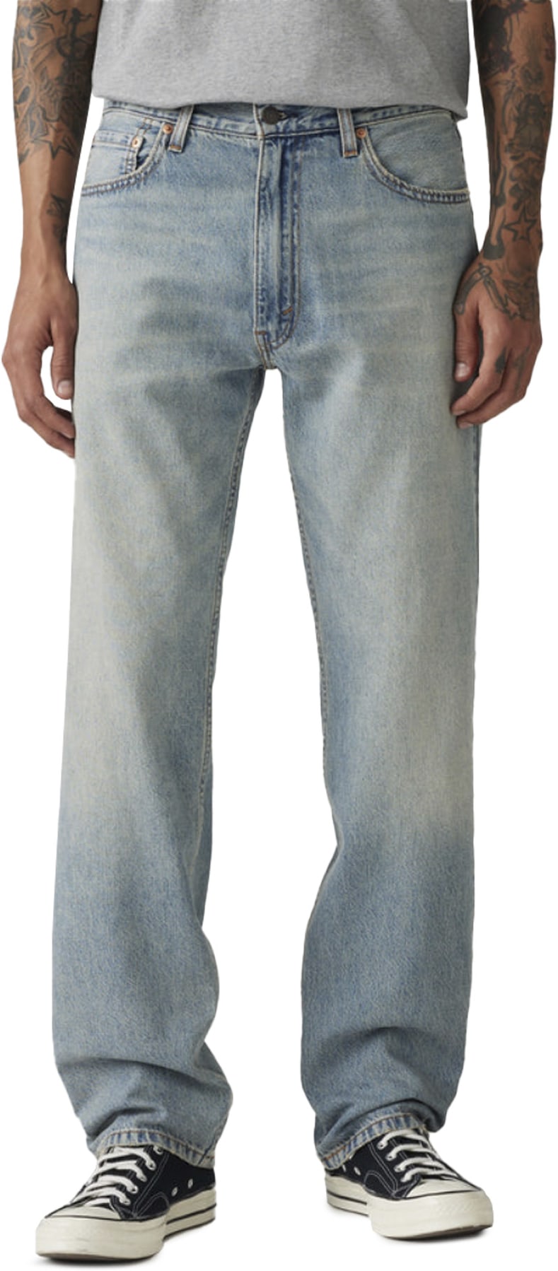 Levis: Bleu 555 Jean droit décontracté Bleu - 2