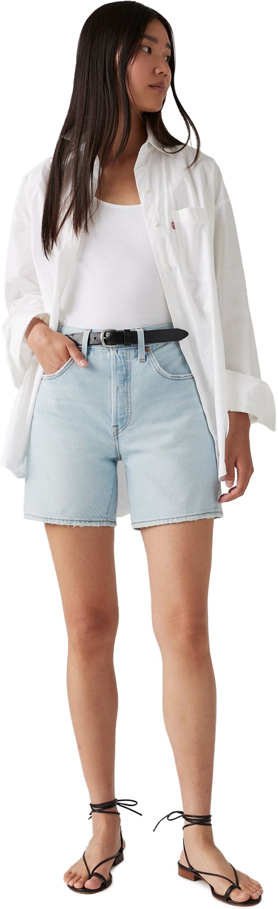 Levis: Blue 501 Original Mid-Thigh Shorts - 3
