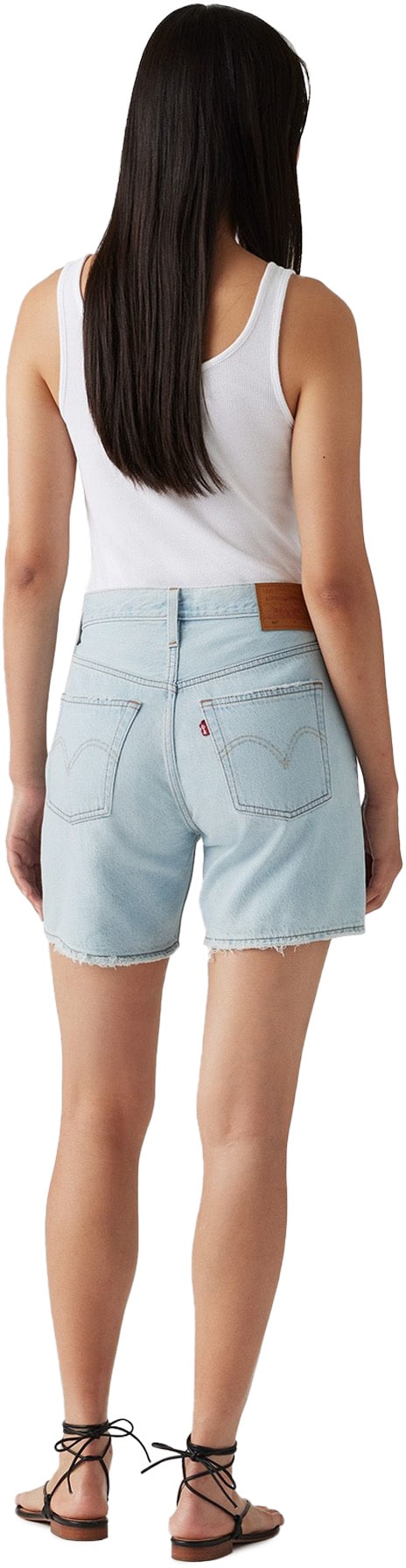 Levis: Blue 501 Original Mid-Thigh Shorts - 4