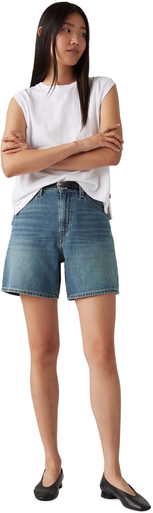 Levis: Blue High Baggy Shorts - 2