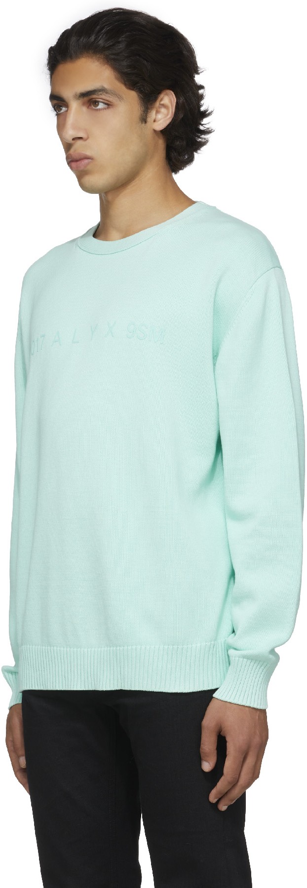 1017 ALYX 9SM: Green Treated Logo Crewneck Sweater - 2