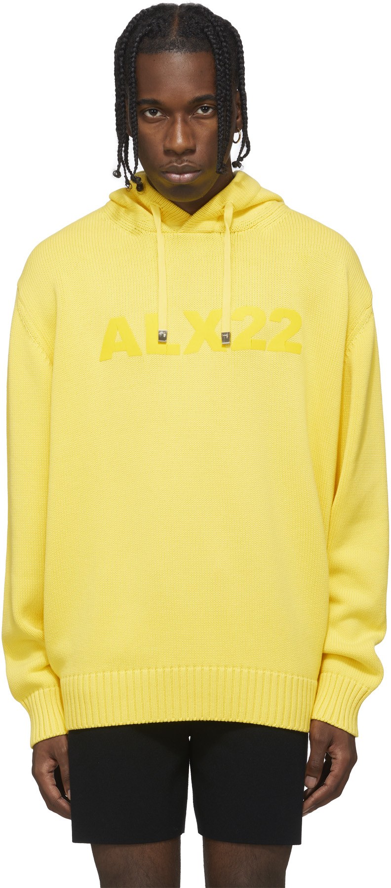 1017 ALYX 9SM: Jaune Pull à Capuche Logo Traité Jaune - 1