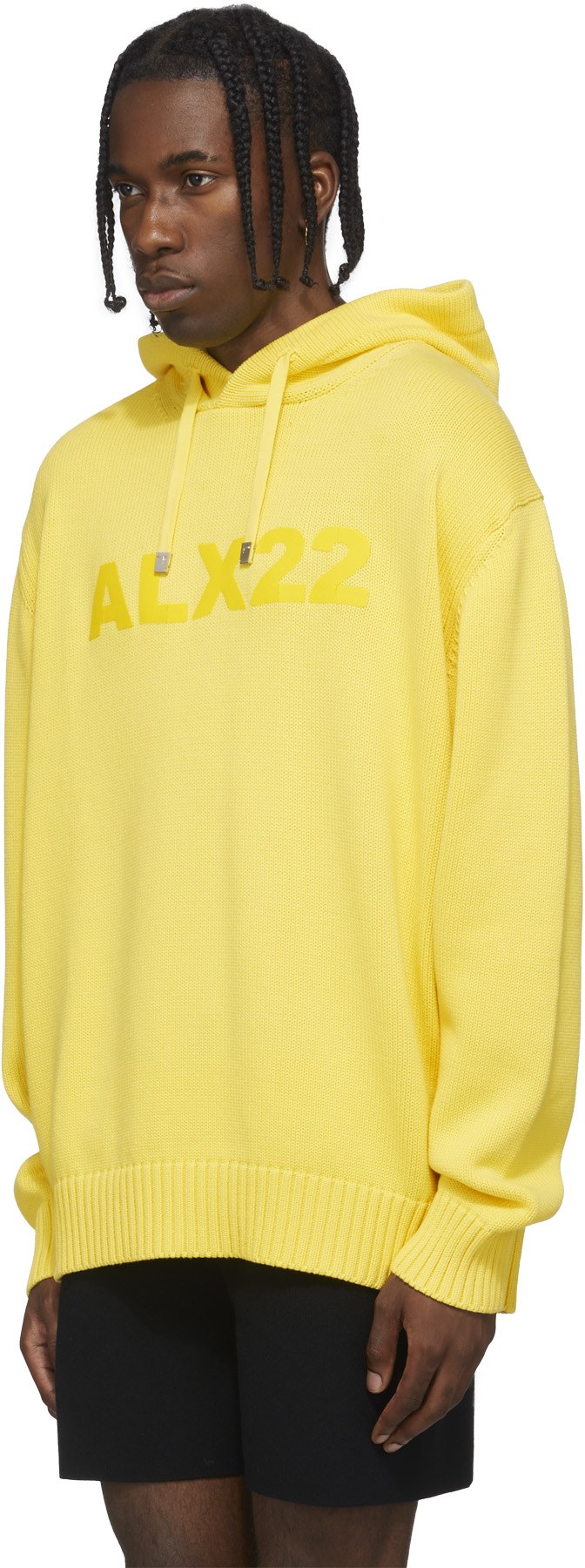 1017 ALYX 9SM: Jaune Pull à Capuche Logo Traité Jaune - 2