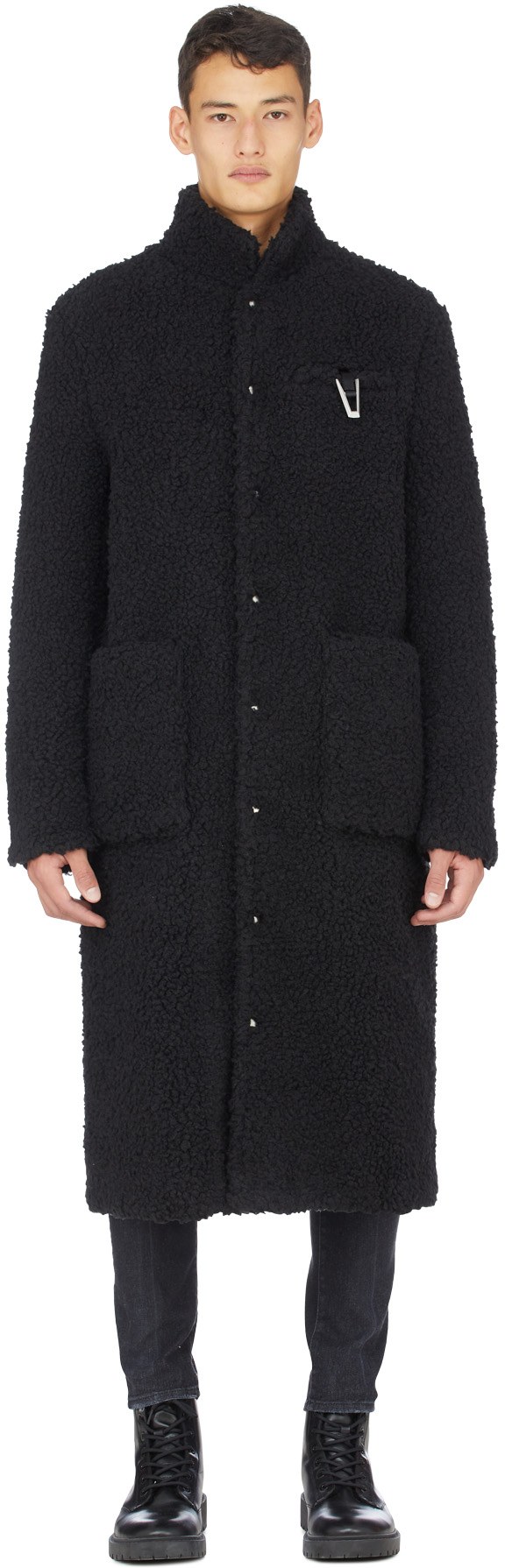 1017 ALYX 9SM: Noir Manteau Polar Noir - 1