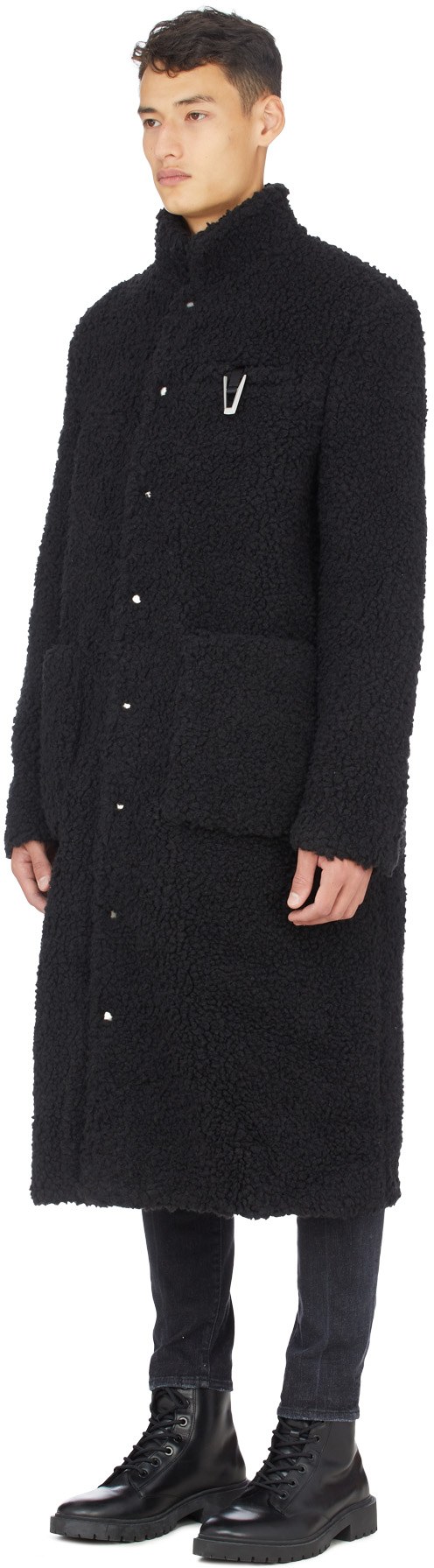 1017 ALYX 9SM: Noir Manteau Polar Noir - 2