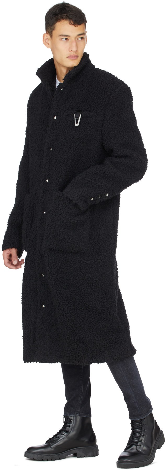 1017 ALYX 9SM: Noir Manteau Polar Noir - 4