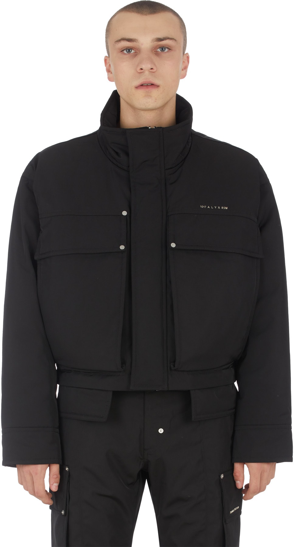 1017 ALYX 9SM: Noir Manteau Aviateur en Nylon Noir - 1