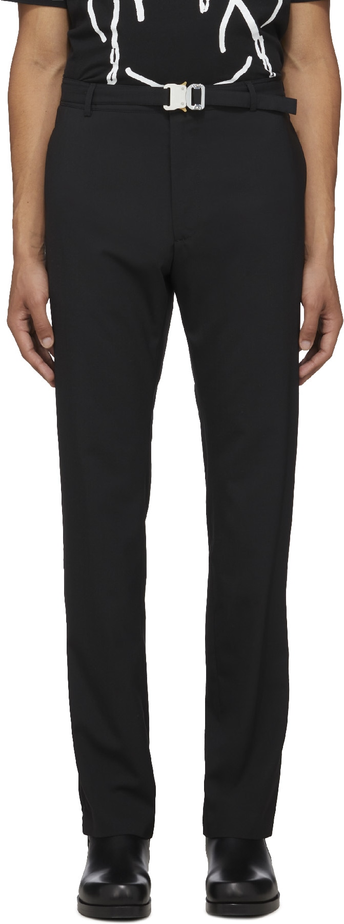 1017 ALYX 9SM: Black Metal Buckle Suit Pants - 1