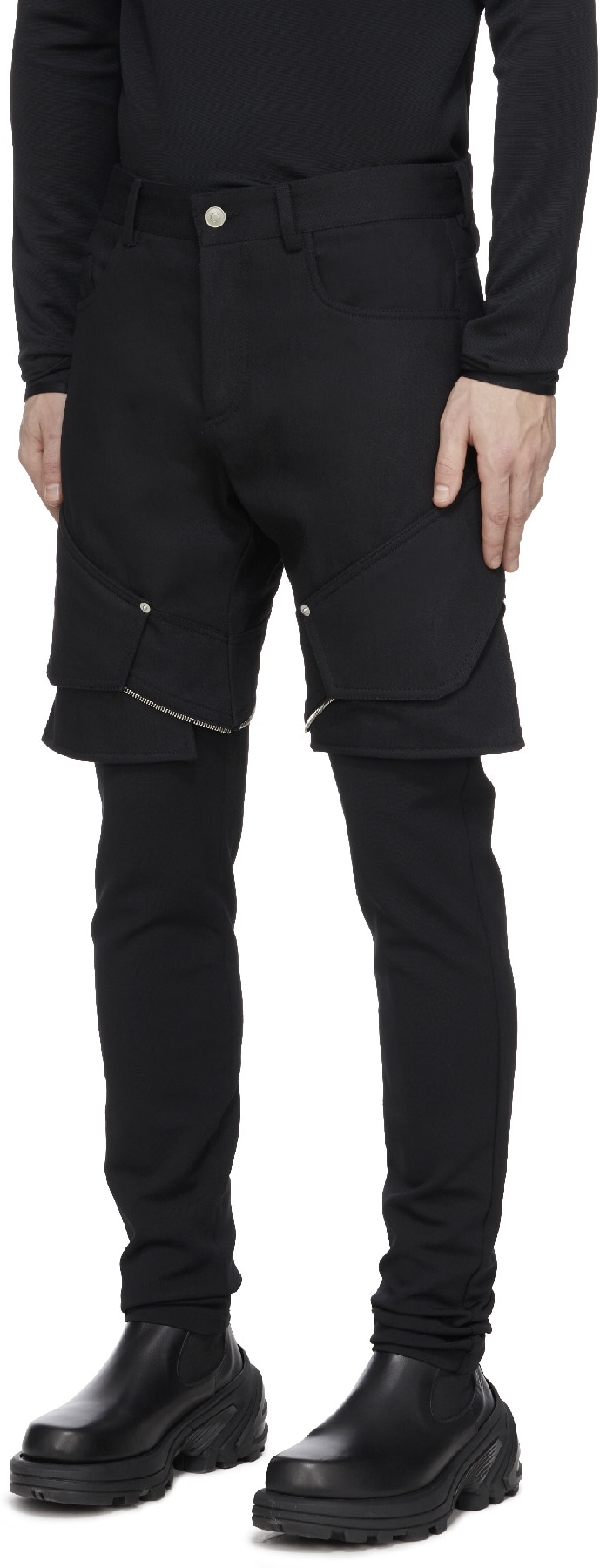 1017 ALYX 9SM: Black Denim Hybrid Track Pant - 2