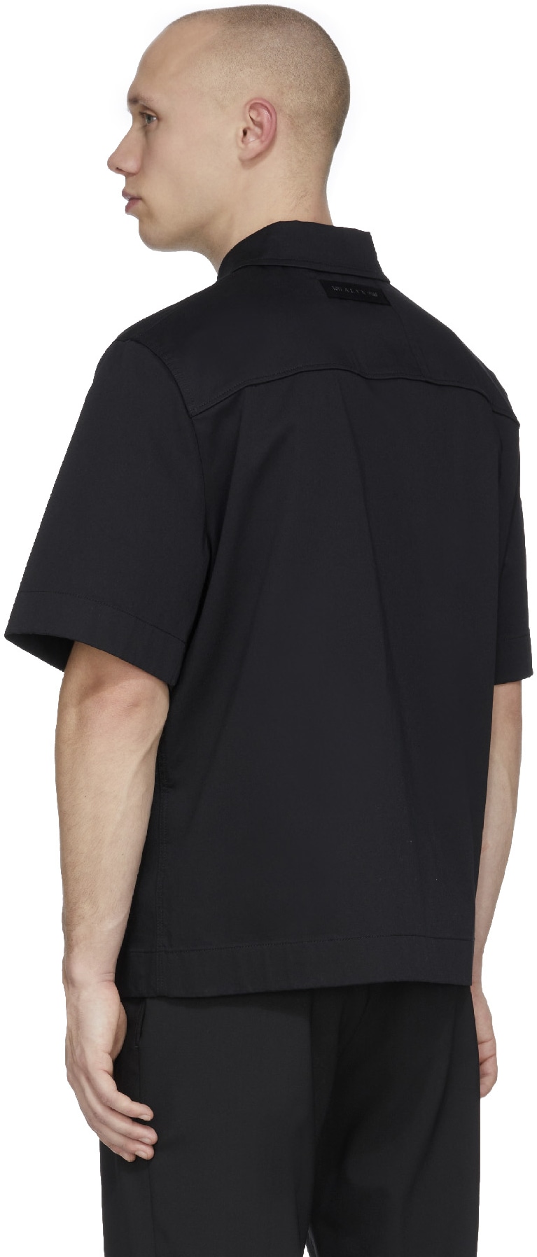 1017 ALYX 9SM: Black Zip Up Short Sleeve Shirt - 3