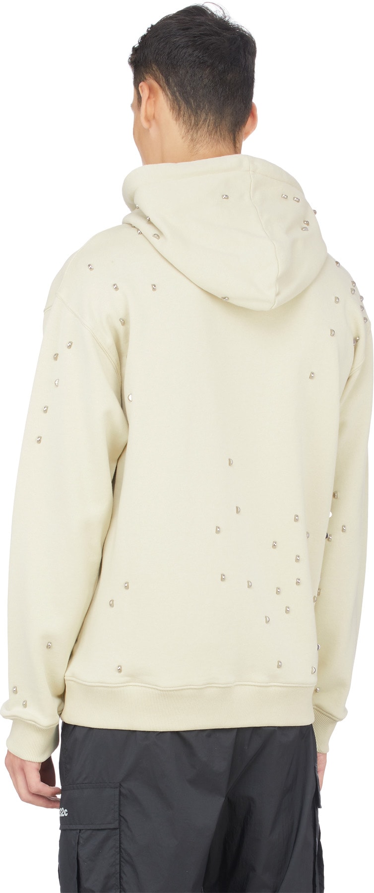 1017 ALYX 9SM: Neutrals Double Logo Studded Zip Hoodie - 3