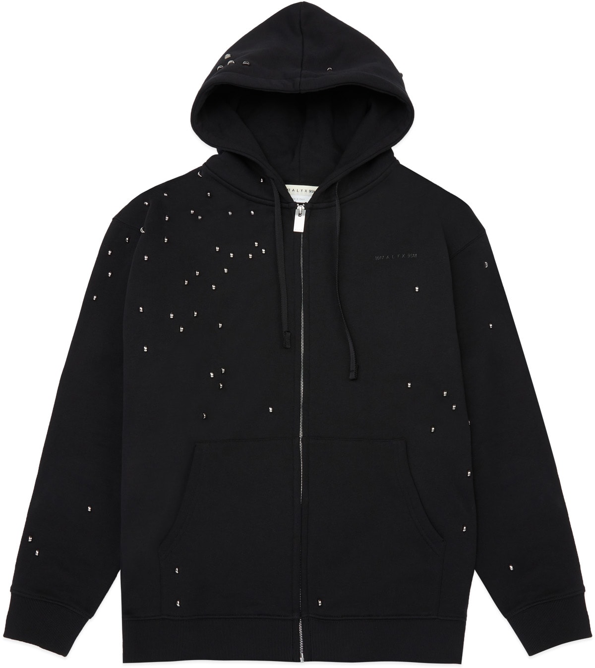 1017 ALYX 9SM: Black Double Logo Zip Hoodie - 1