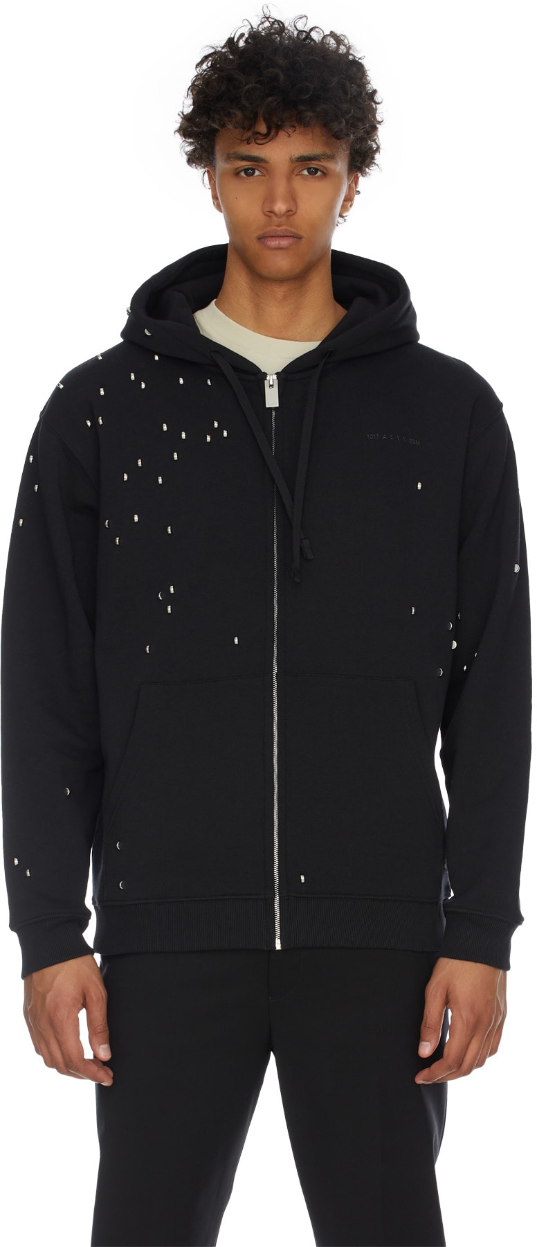 1017 ALYX 9SM: Noir Veste à Capuche Double Logo Noir - 3