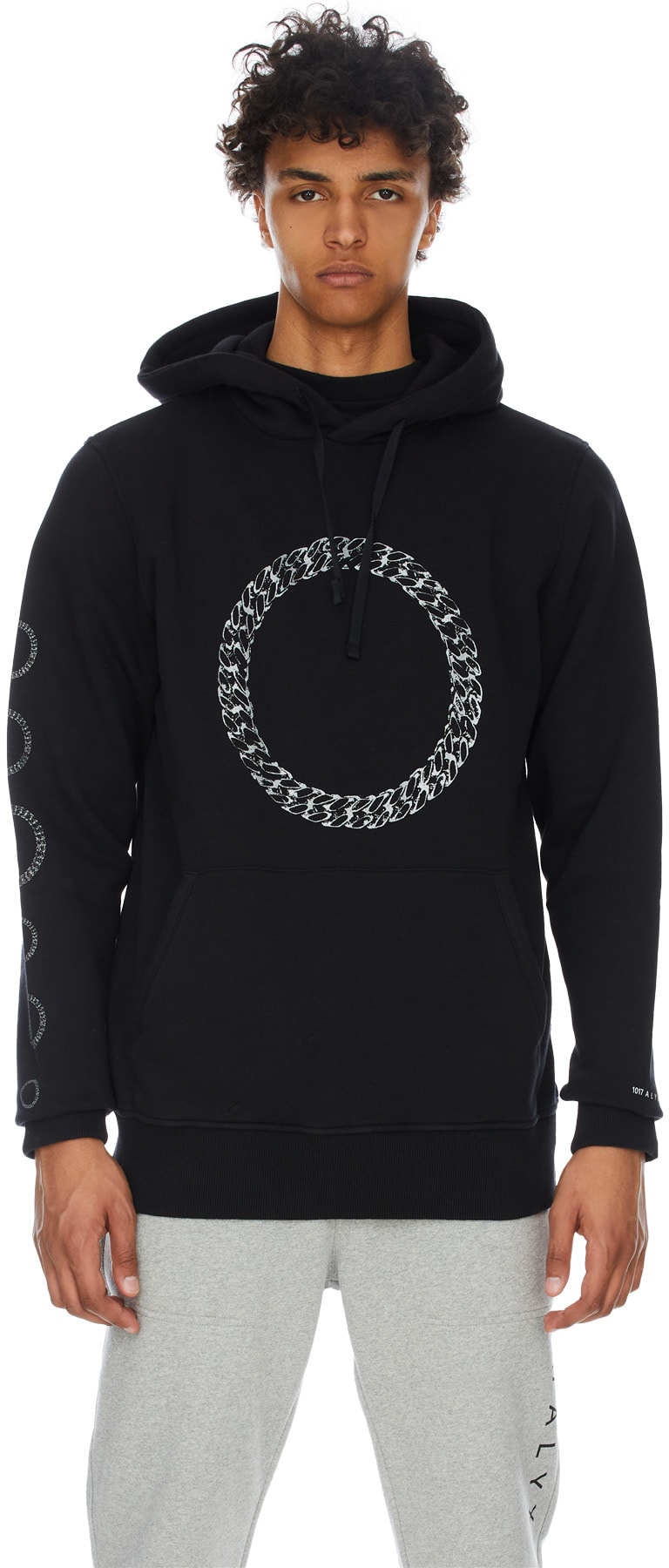 1017 ALYX 9SM: Black Cube Chain Graphic Hoodie - 3