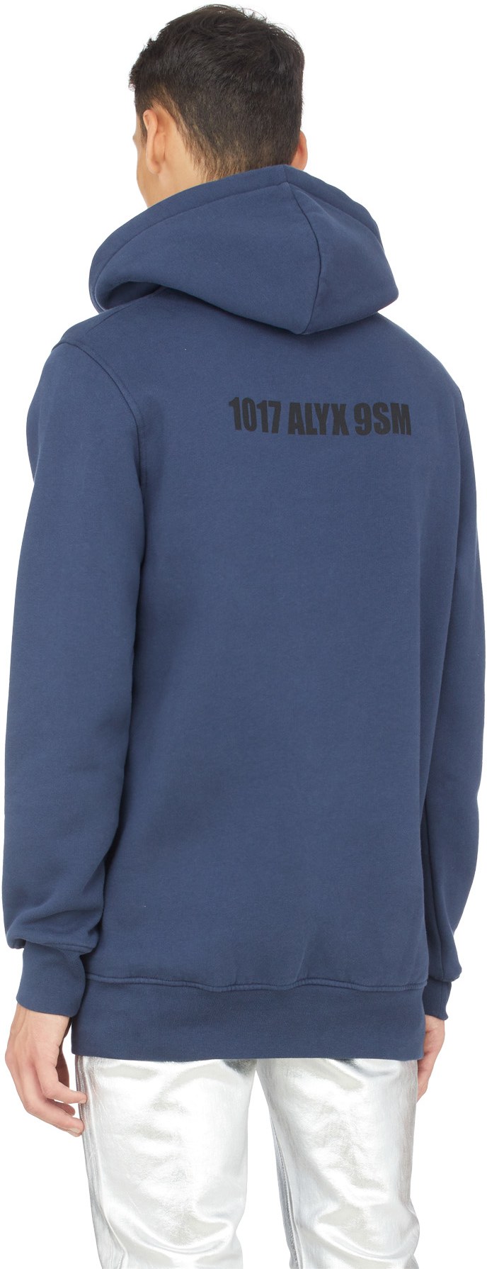 1017 ALYX 9SM: Bleu Veste à Capuche Mirrored Logo Bleu - 3