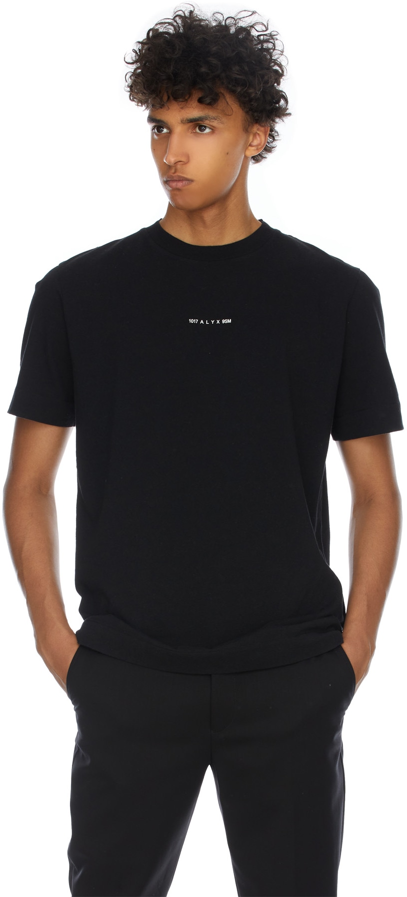 1017 ALYX 9SM: Black Address Logo T-Shirt - 3