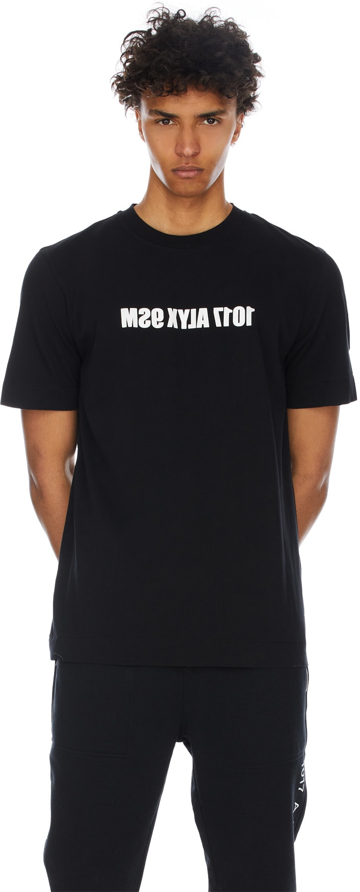 1017 ALYX 9SM: Black Mirrored Logo T-Shirt - 3