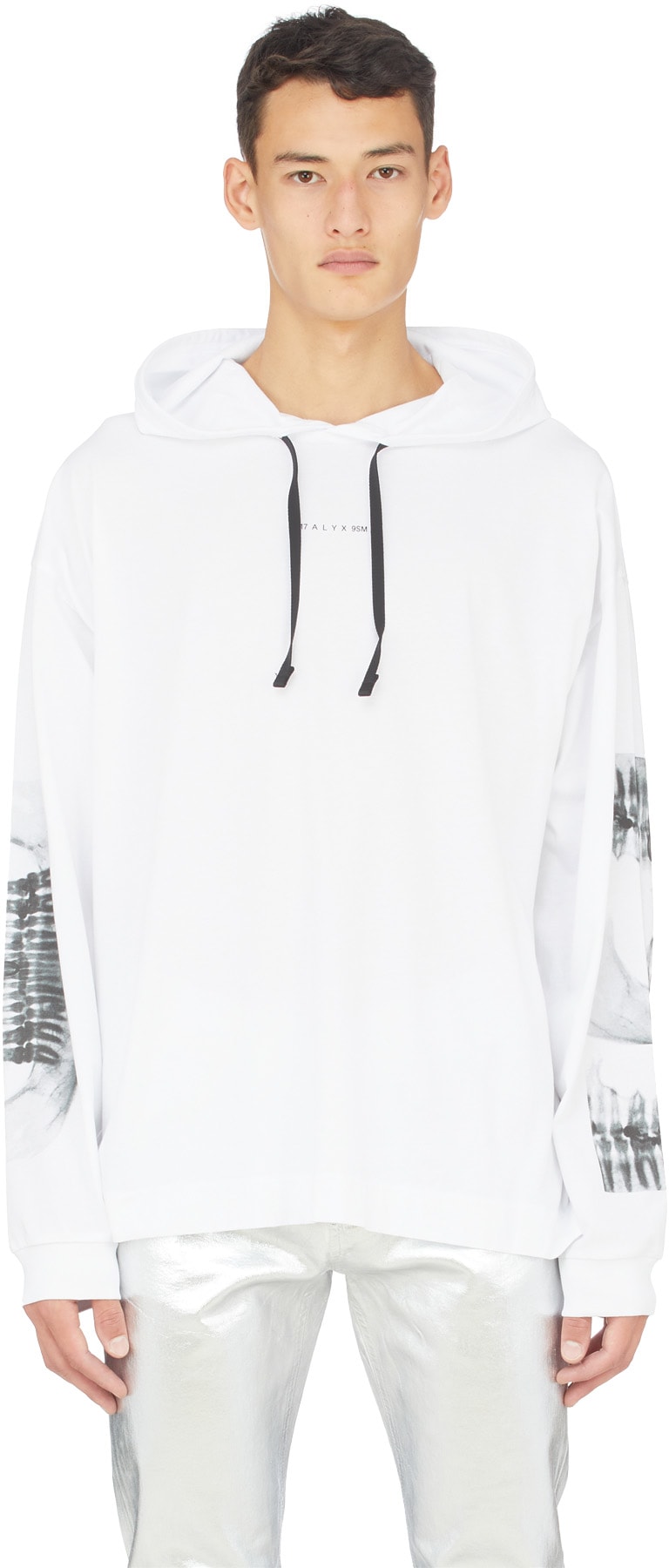 1017 ALYX 9SM: Blanc T-Shirt à Capuche Triple Print Blanc - 1