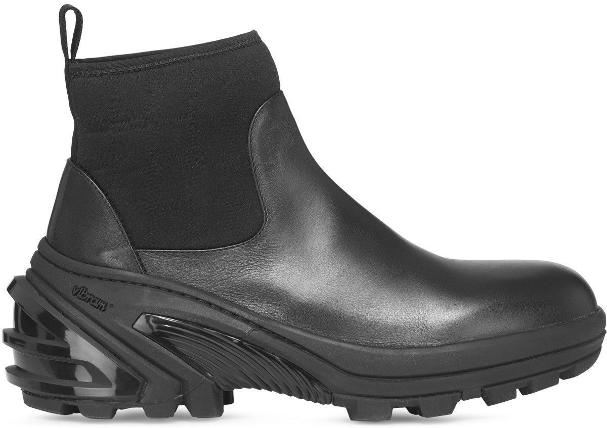 1017 ALYX 9SM: Black Leather Mid Boot - 1