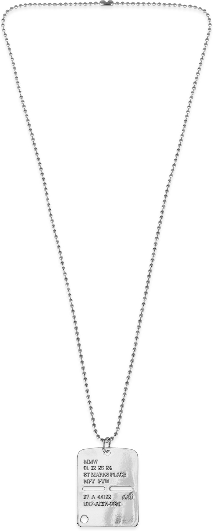 1017 ALYX 9SM: Silver Military Tag - 1