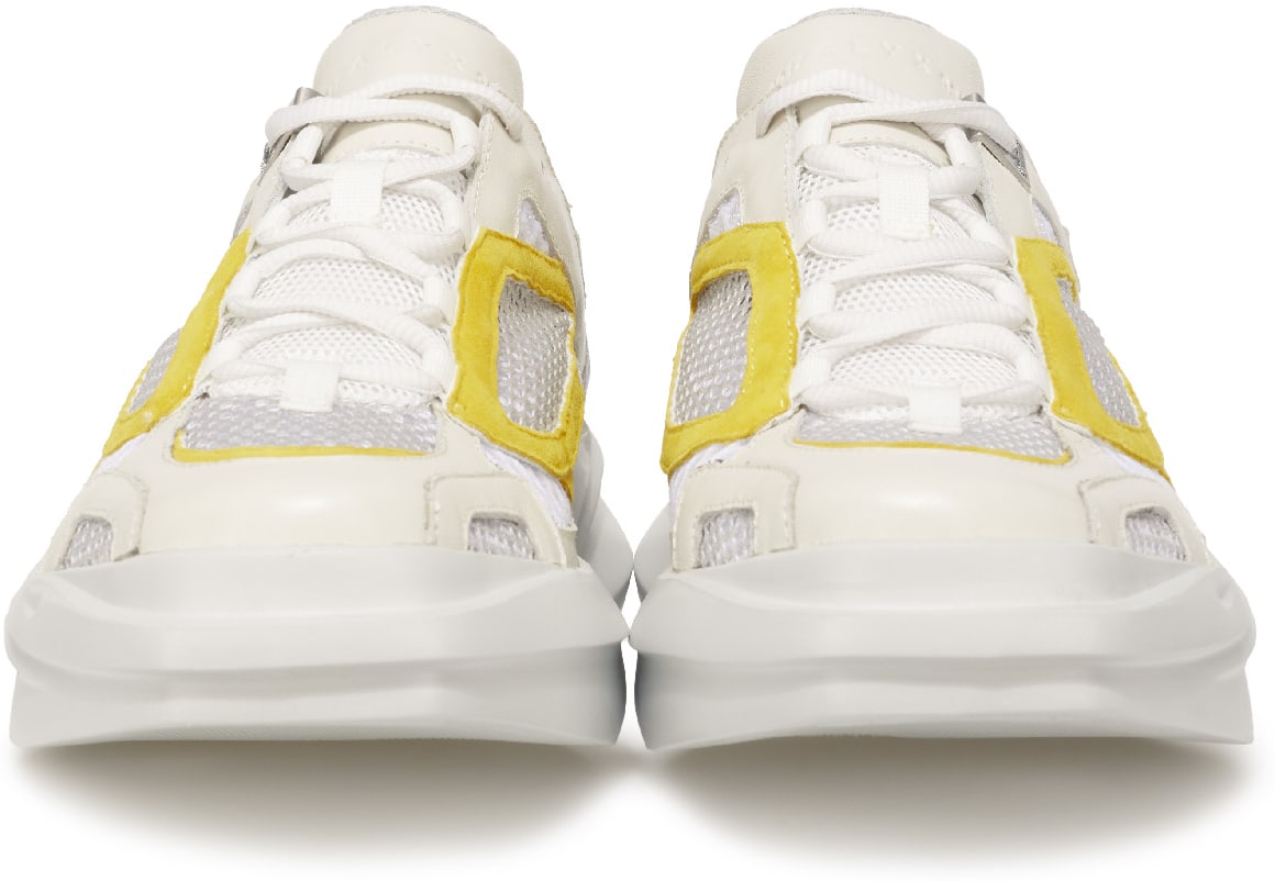 1017 ALYX 9SM: Blanc Baskets Mono Hiking Blanc/Jaune Blanc - 3