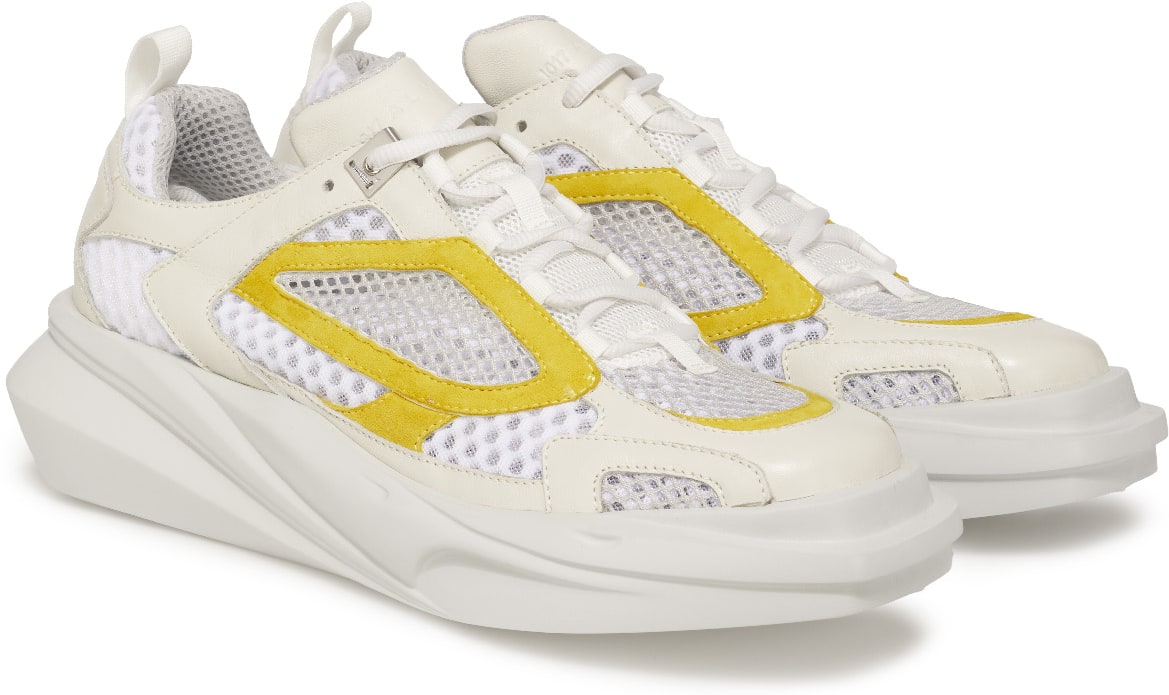 1017 ALYX 9SM: Blanc Baskets Mono Hiking Blanc/Jaune Blanc - 4