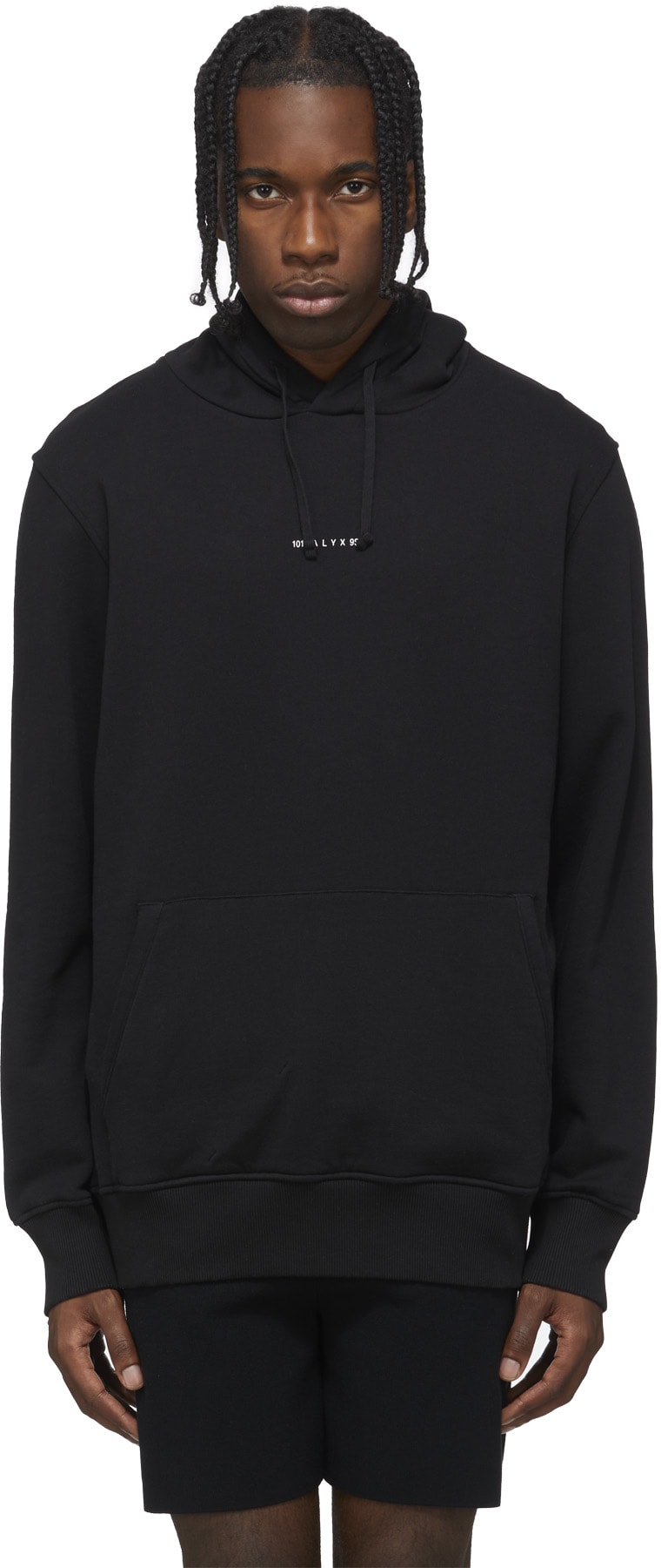 1017 ALYX 9SM: Noir Pull à Capuche Logo Collection Noir - 1