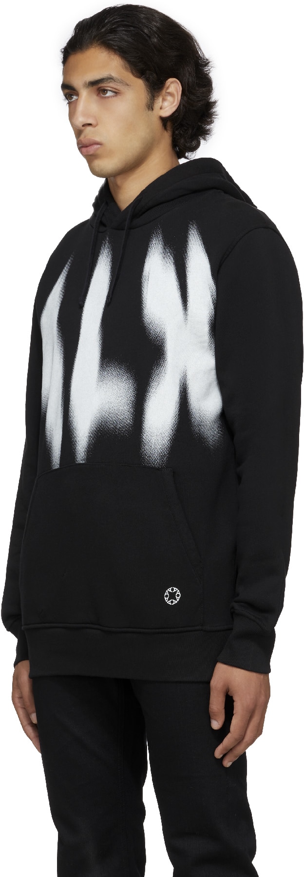 1017 ALYX 9SM: Noir Pull à Capuche Phantom Logo Noir - 2