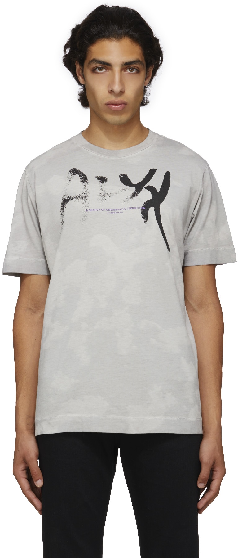 1017 ALYX 9SM: Grey Meaningful Connection Treated T-Shirt - 1