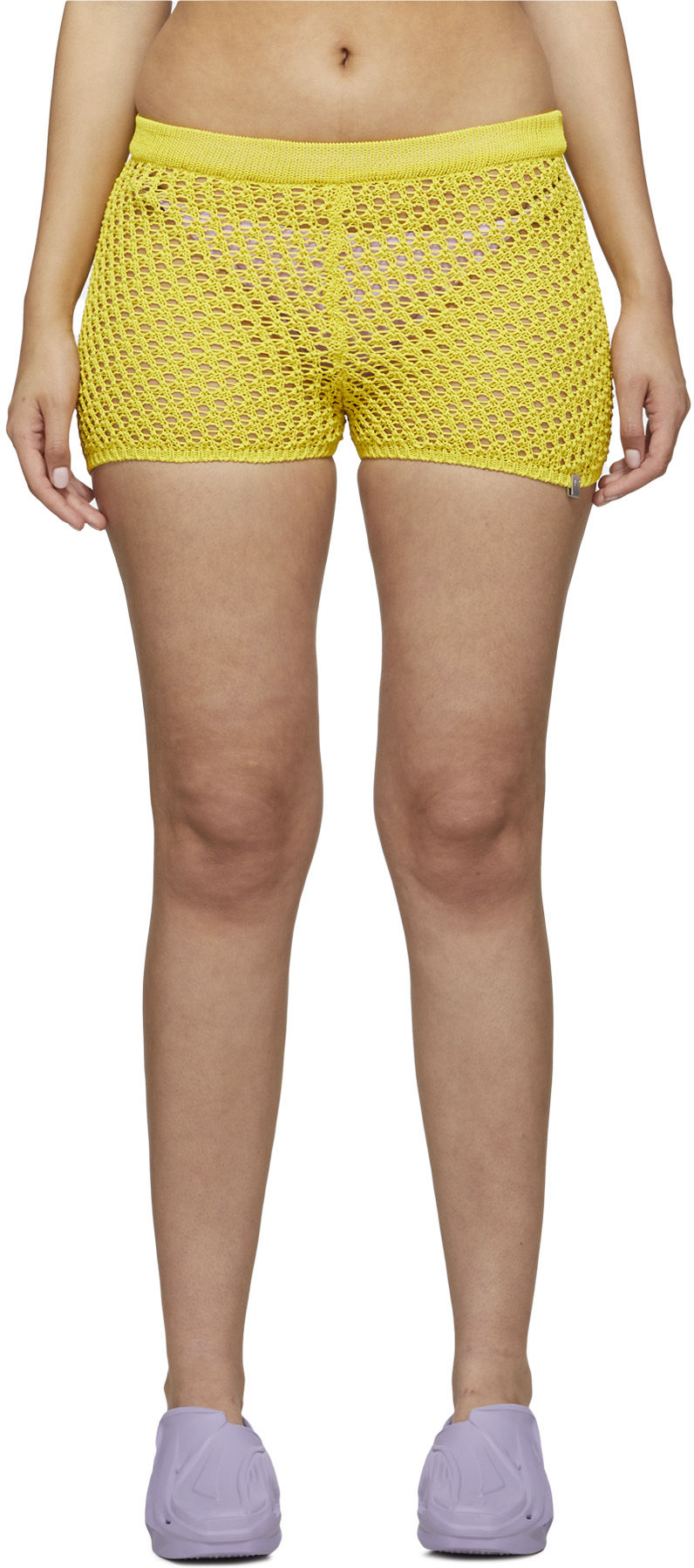 1017 ALYX 9SM: Yellow Crochet Shorts - 1