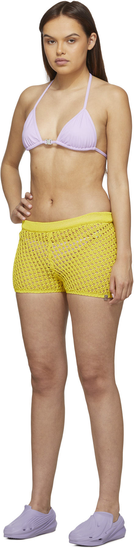 1017 ALYX 9SM: Yellow Crochet Shorts - 4