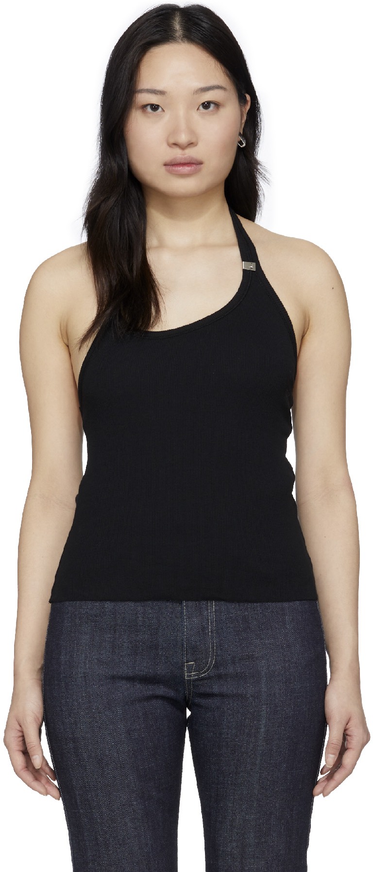 1017 ALYX 9SM: Black Ribbed Tank Top - 1