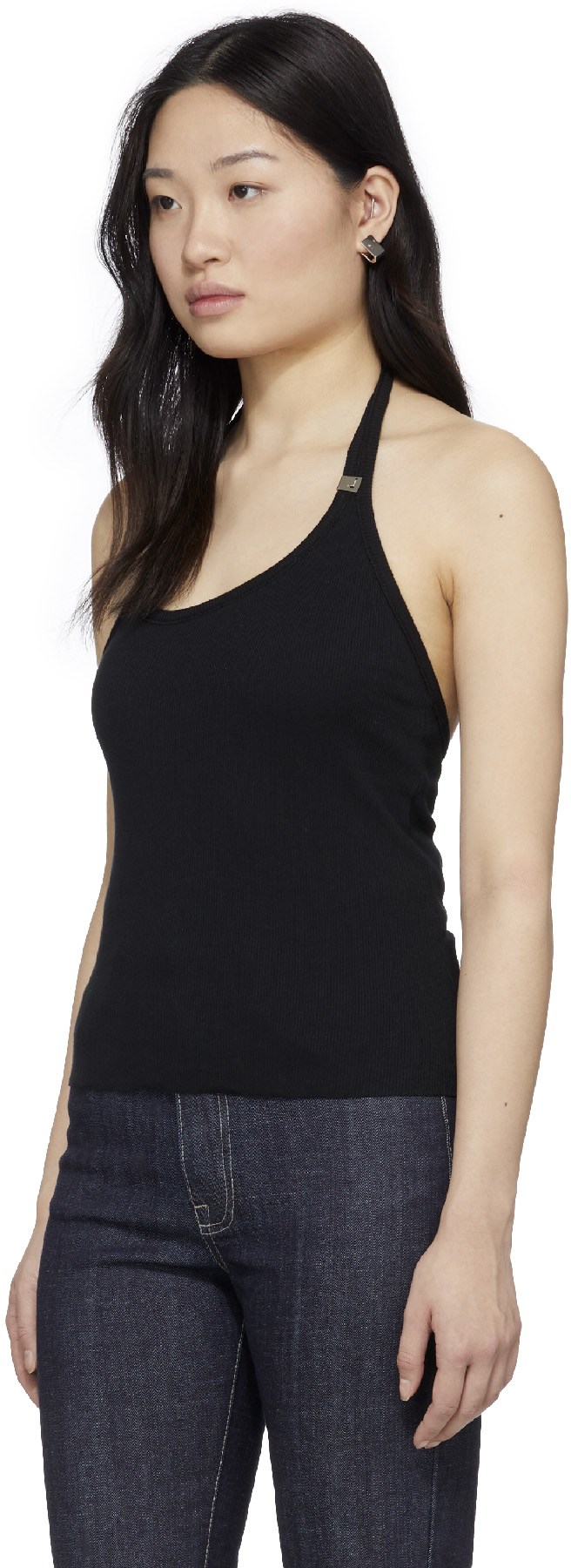 1017 ALYX 9SM: Black Ribbed Tank Top - 2