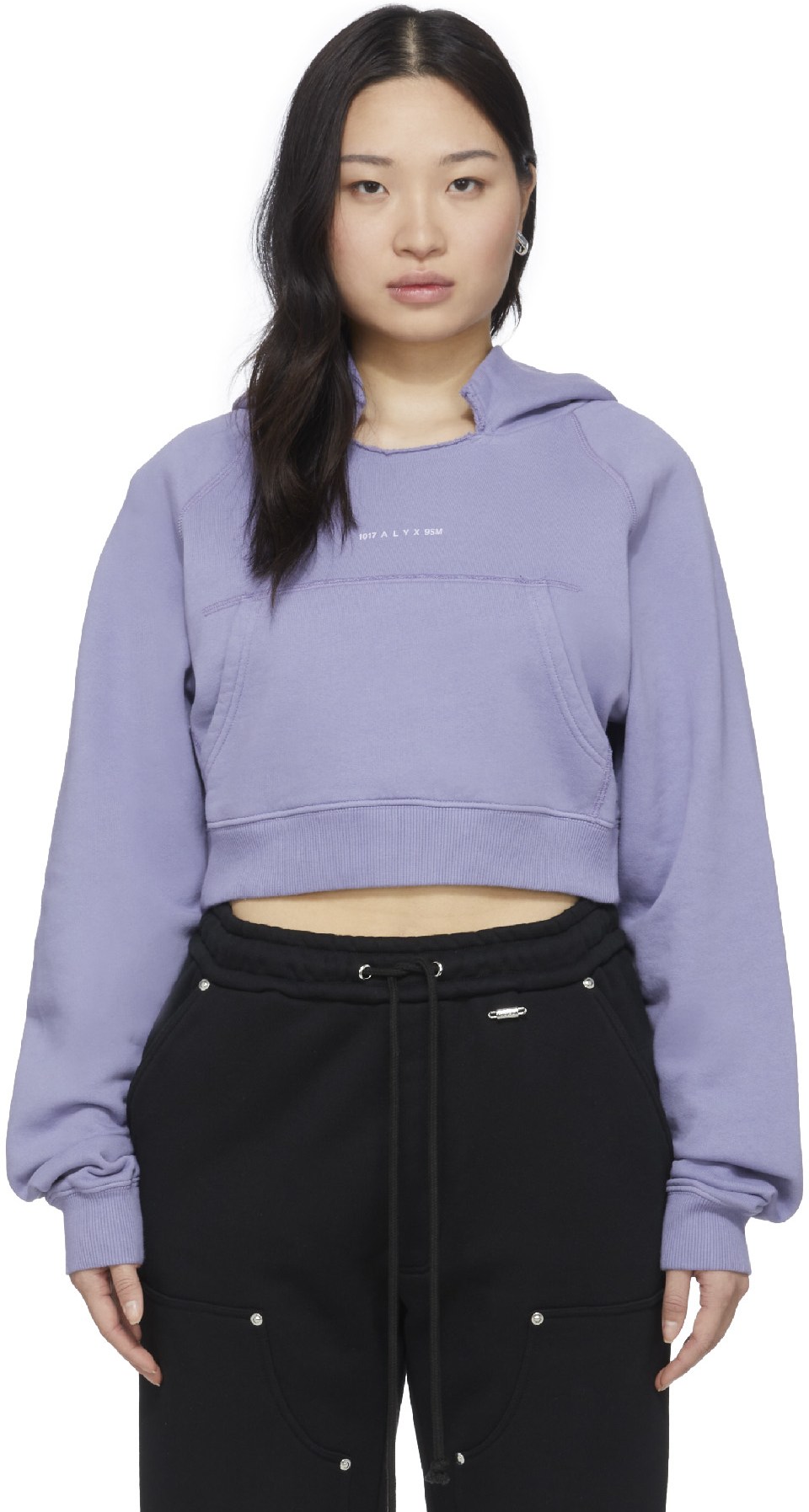 1017 ALYX 9SM: Mauve Pull à Capuche Court Collection Logo Mauve - 1