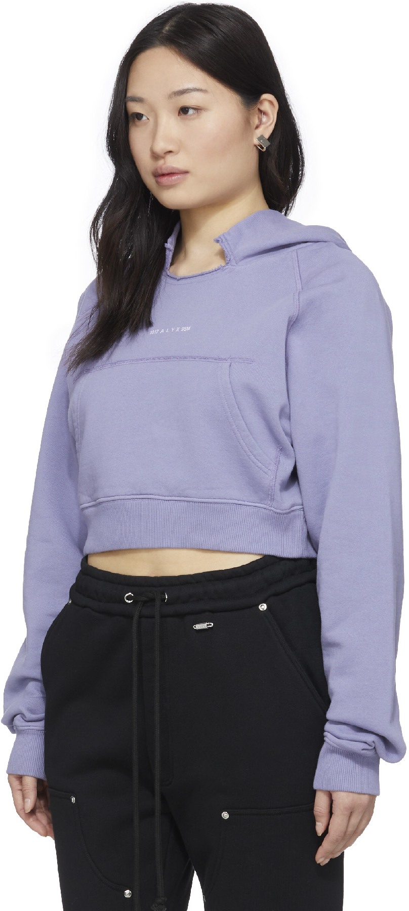 1017 ALYX 9SM: Purple Collection Logo Cropped Hoodie - 2