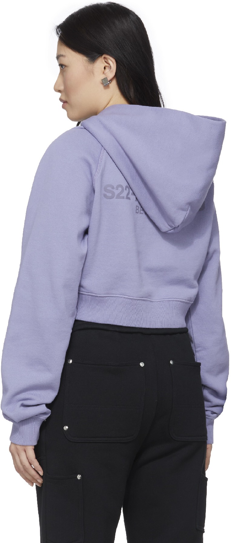 1017 ALYX 9SM: Purple Collection Logo Cropped Hoodie - 3