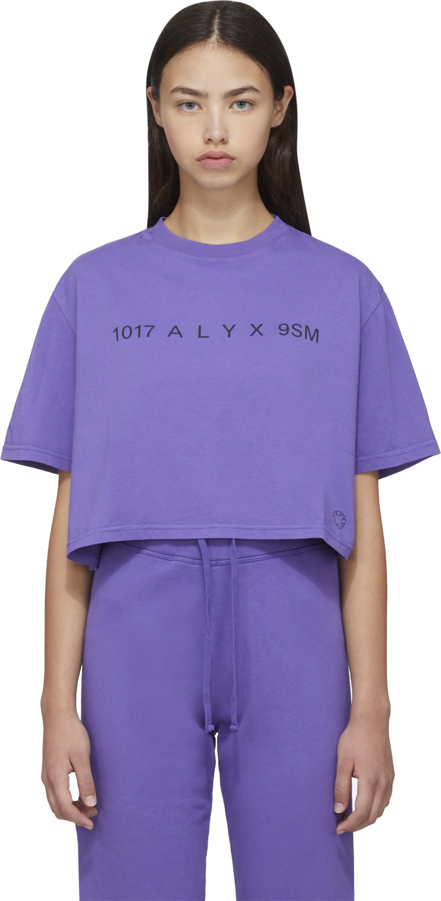 1017 ALYX 9SM: Purple Logo Cropped T-Shirt - 1