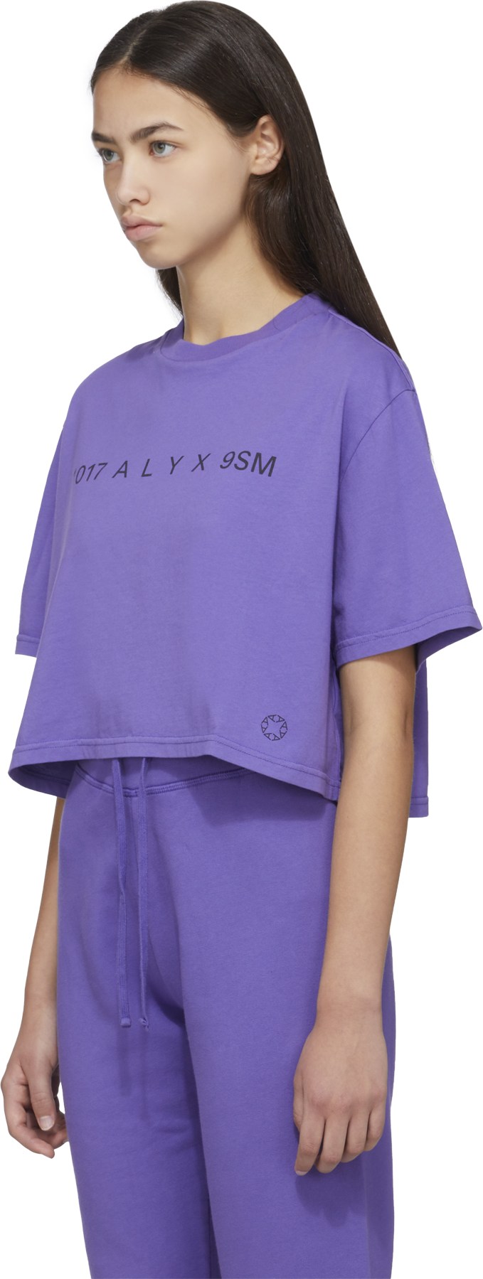 1017 ALYX 9SM: Purple Logo Cropped T-Shirt - 2