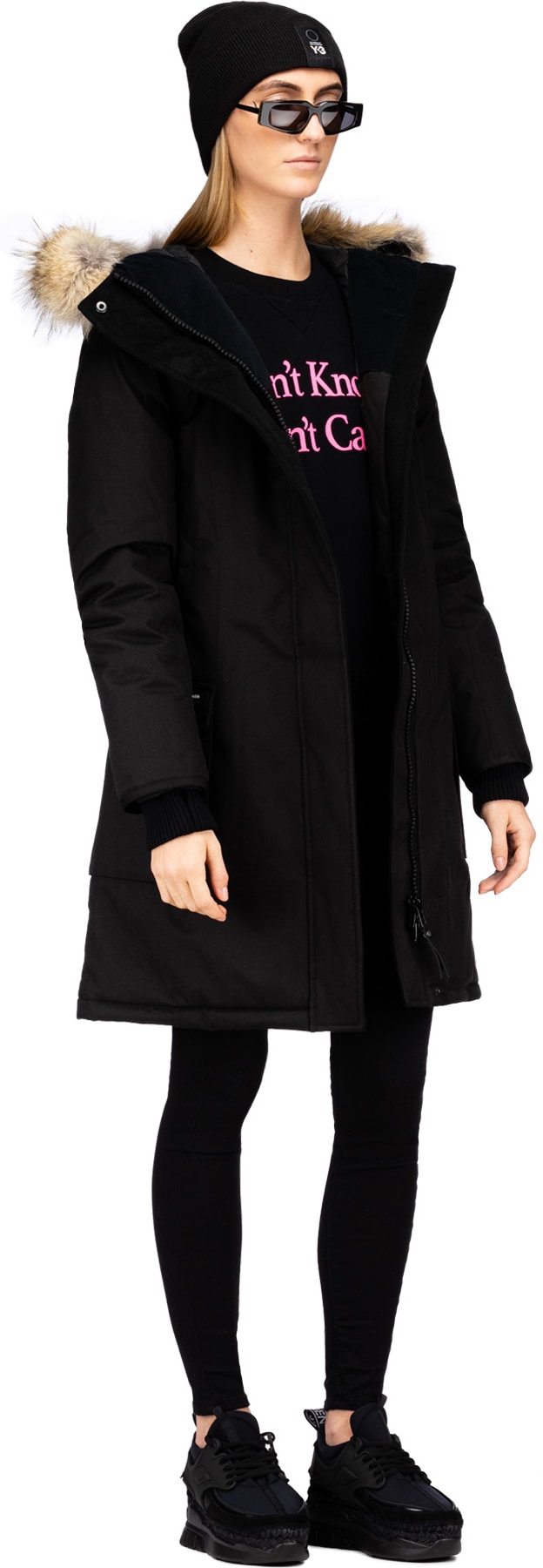 Nobis: Noir Parka Abby Longueur de Genou Encapuchonné Noir - 4