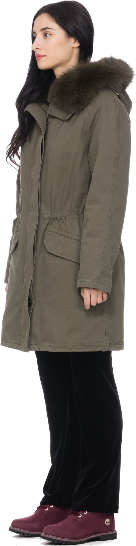 Yves Salomon: Green Hunter Rex Rabbit Lined Parka - 2