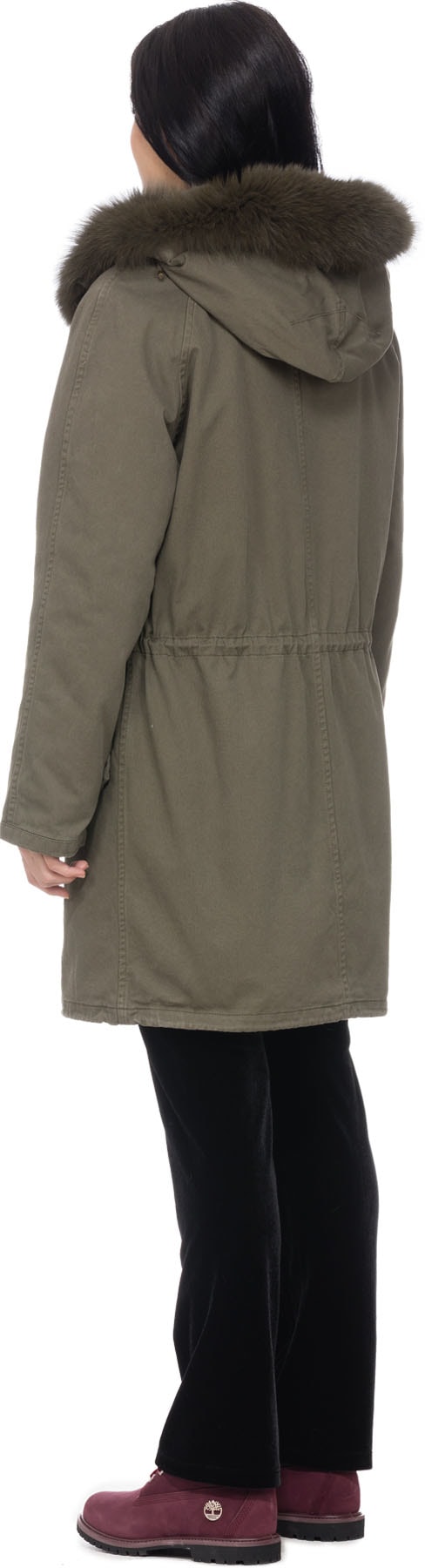 Yves Salomon: Green Hunter Rex Rabbit Lined Parka - 3