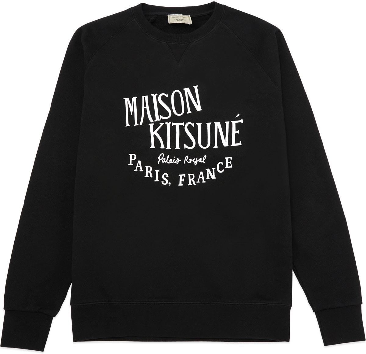 Maison Kitsuné: Black Palais Royal Classic Crew Sweater - 1