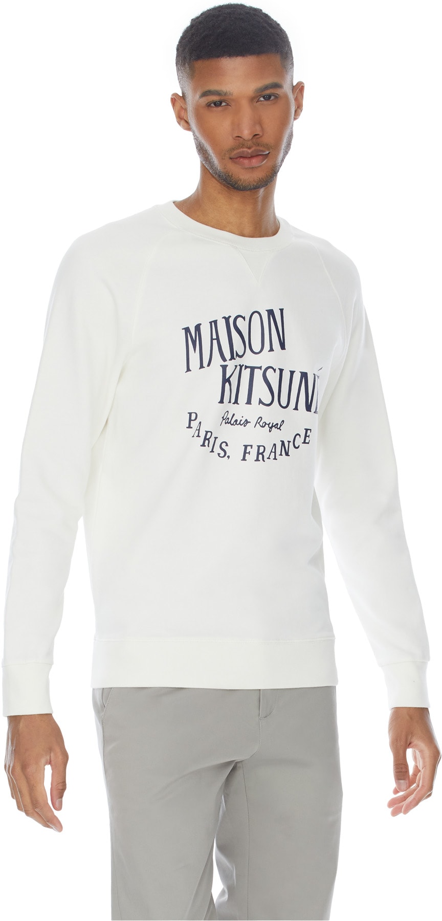 Maison Kitsuné: Neutrals Palais Royal Classic Crew Sweater - 3