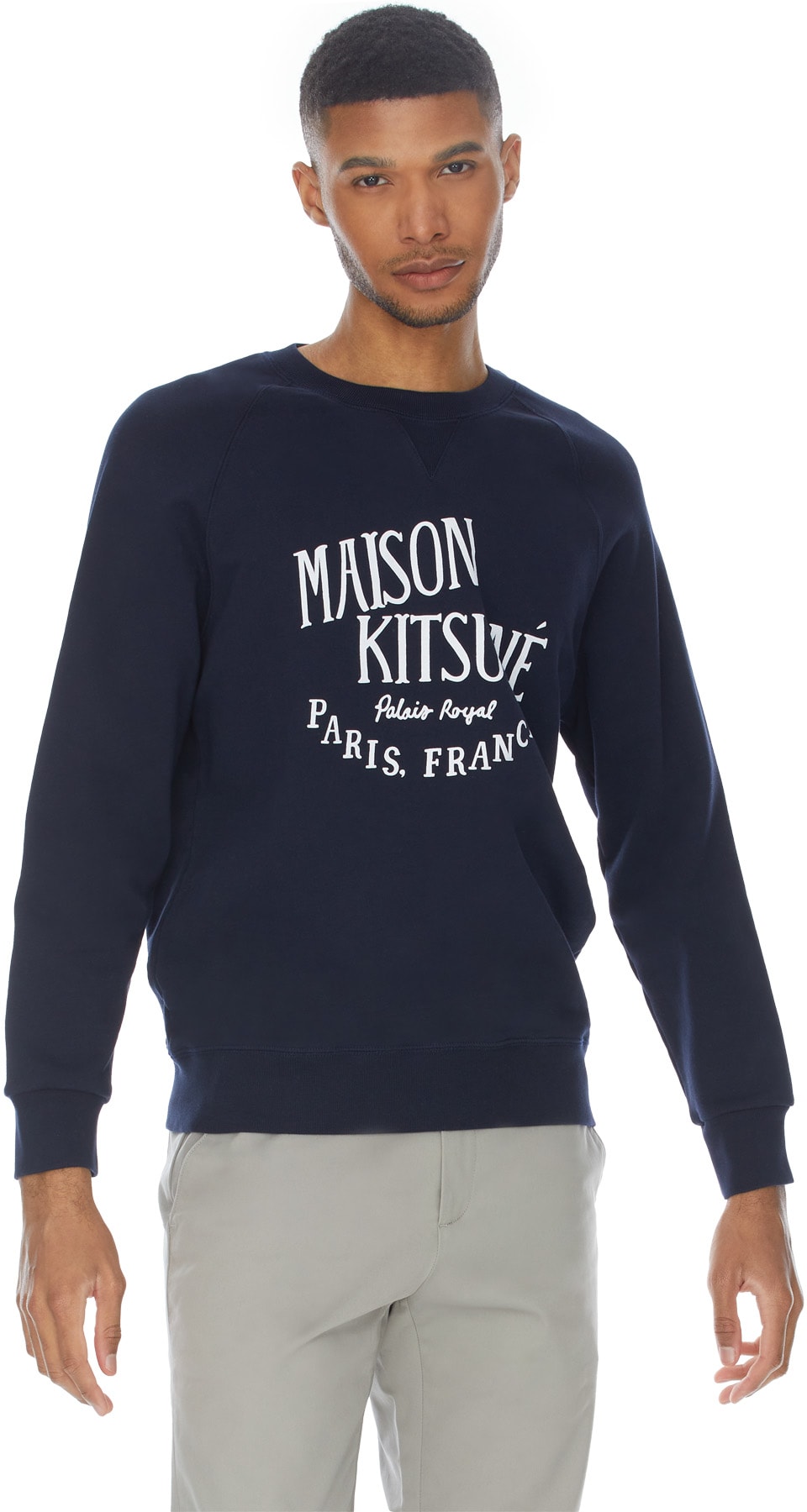 Maison Kitsuné: Blue Palais Royal Classic Crew Sweater - 3