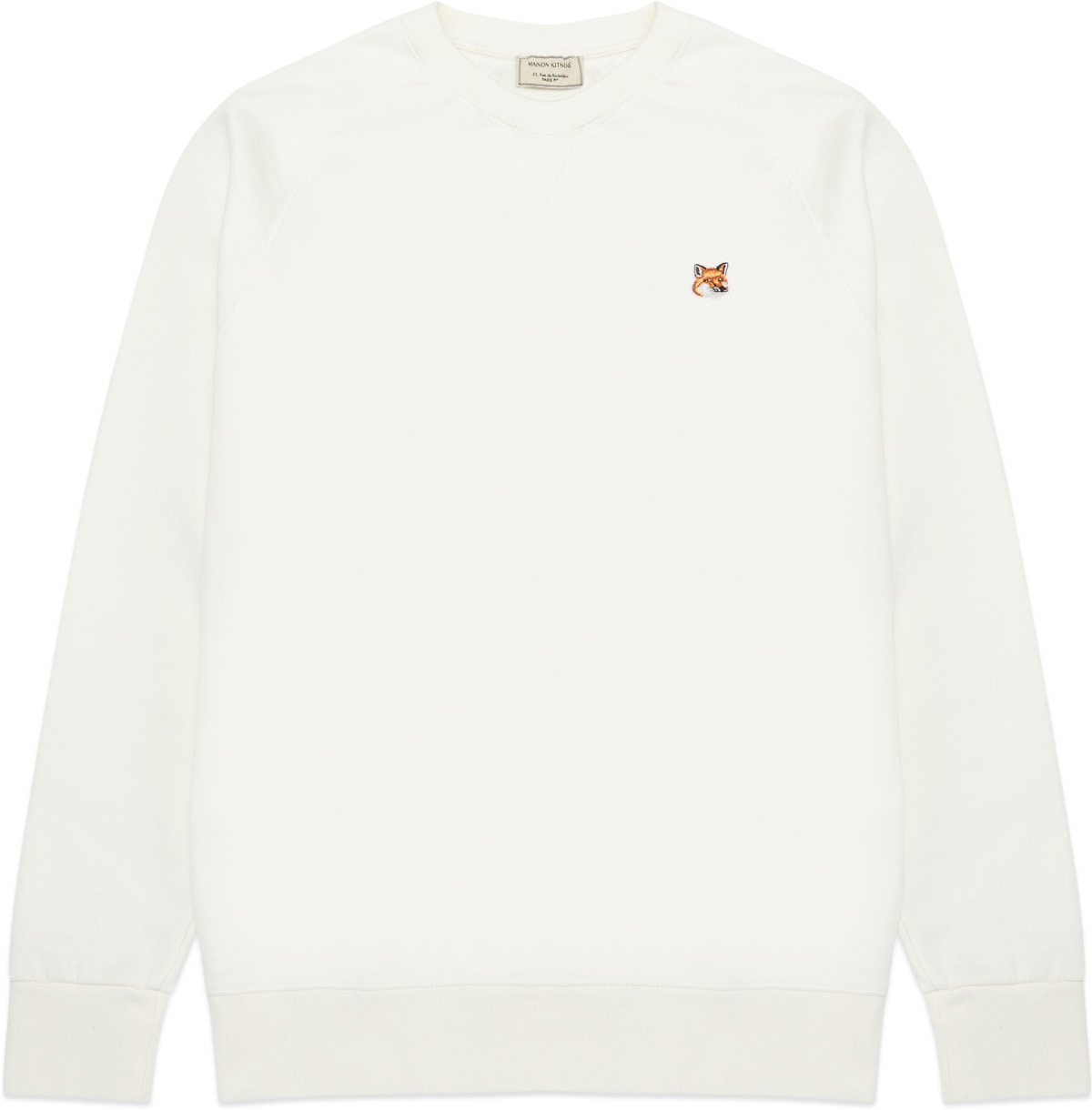 Maison Kitsuné: Neutrals Fox Head Patch Classic Pullover Sweater - 1