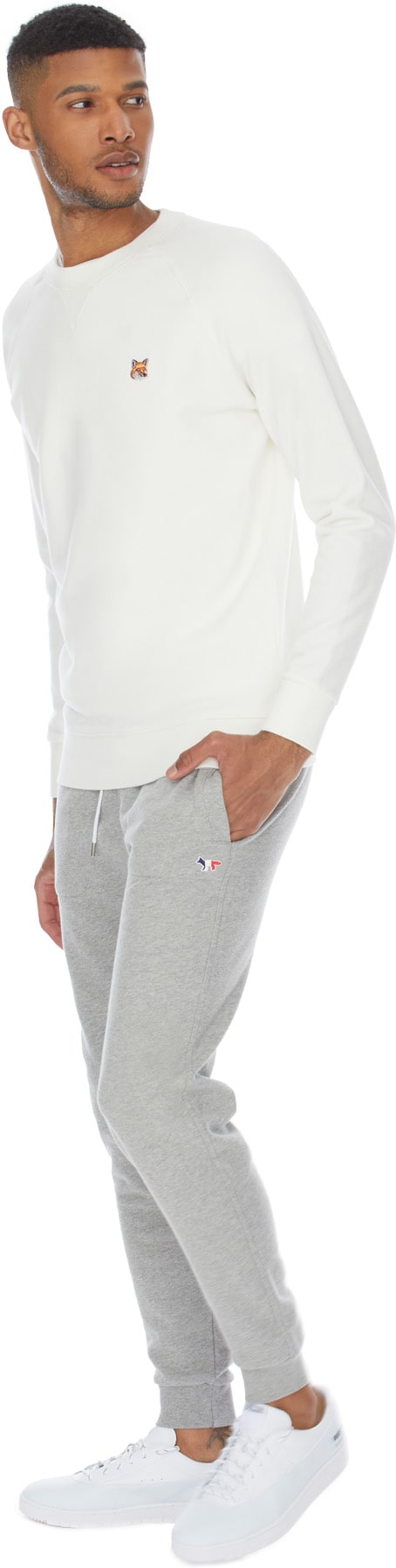 Maison Kitsuné: Neutrals Fox Head Patch Classic Pullover Sweater - 4