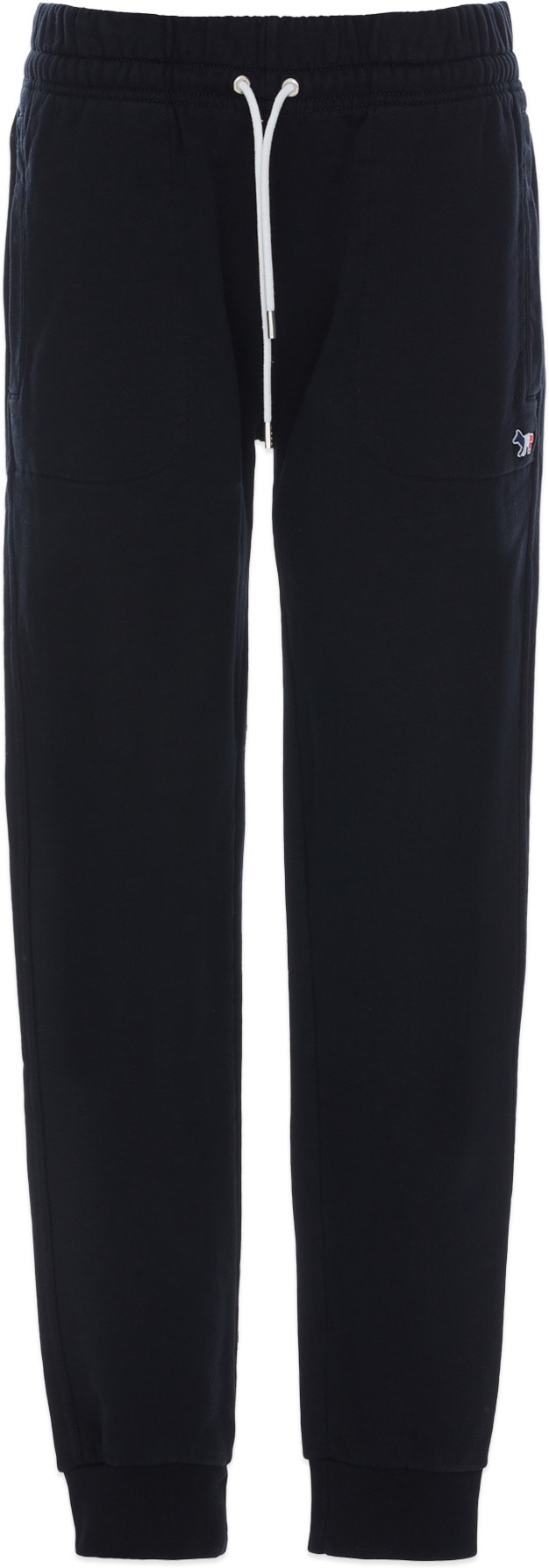 Maison Kitsuné: Black Tricolor Fox Patch Classic Jogger - 1