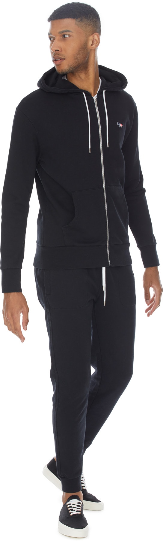 Maison Kitsuné: Black Tricolor Fox Patch Classic Jogger - 5