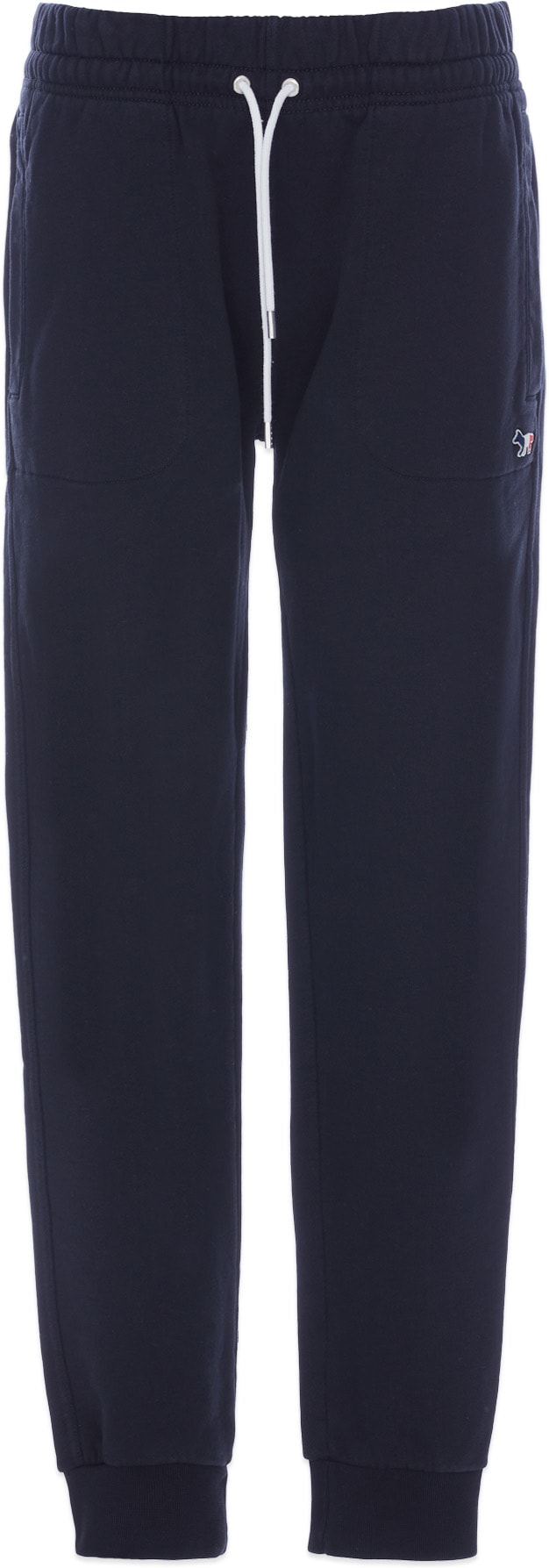 Maison Kitsuné: Blue Tricolor Fox Patch Classic Jogger - 1