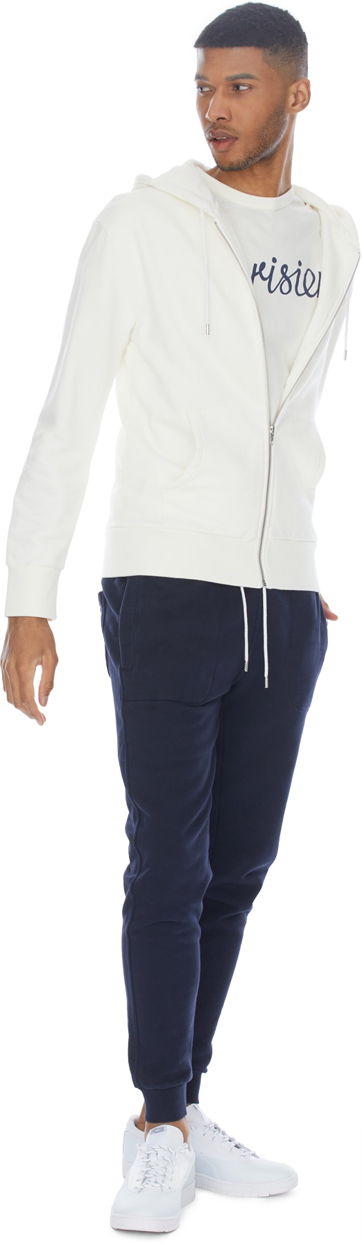 Maison Kitsuné: Bleu Pantalon de Survêtement Classique Tricolor Fox Patch Bleu - 5